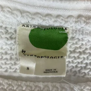 Anthropologie White Short Sleeve Striped Knit Tank Top S thumbnail 5