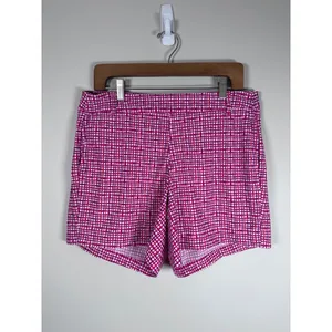 Spanx Sunshine Shorts Women L Pink Hibiscus Gingham Dot Stretch Activewear Golf thumbnail 3