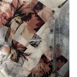 White House | Black Market Cardigan Women XL Floral Good 3/4 Sleeve V-Neck Geometric thumbnail 3