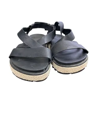 Sorel wms black leather open toe casual sandals shoes sz8 SKU 9997 thumbnail 6