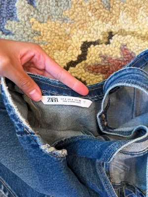 Zara Asymmetrical Denim Halter‎ Top Y2K SZ Small thumbnail 5