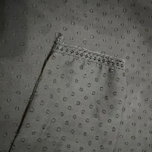 Zara Womens Black Dobby Dot Ruffle V-Neck Button Front Blouse‎ Large L thumbnail 7
