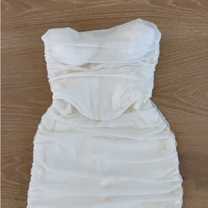 Oh Polly Corset Strapless Midi Dress First Class Size US 4 Ivory Cream thumbnail 2