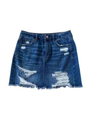AMERICAN EAGLE Distressed Denim Skirt Size 6 thumbnail 6