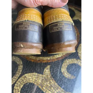 L.L. Bean Maine Hunting Shoe Duck Shoes 10M | Made in USA | Brown Leather Rubber thumbnail 10