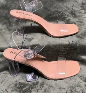 No Boundaries Nude Clear Strap Block Heel Sandals thumbnail 1