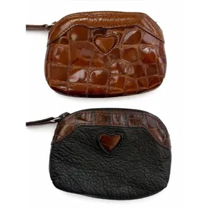 Brighton Leather Coin Pouch Set Heart Detail Croc Zip Small Wallets Mini Set thumbnail 2