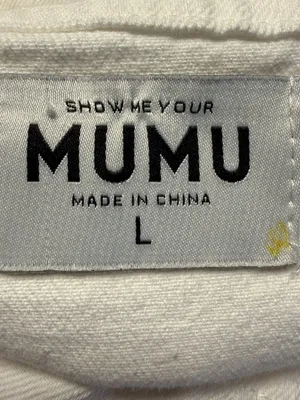 Show Me Your Mumu Trude Romper Women's Large Seashell White Denim Boho Festival thumbnail 15