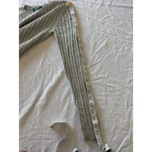 Lauren Ralph Lauren Metallic Cable Knit Sweater Women’s Medium Silver Silk Blend thumbnail 5