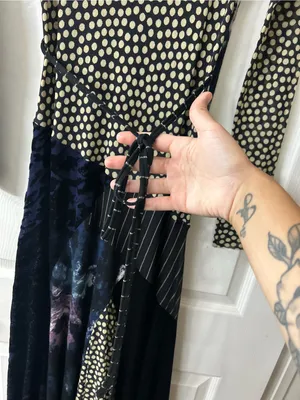 Fuzzi Multi Pattern Wrap Maxi Dress Sz L Purple Size L thumbnail 9