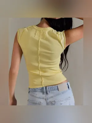 NWOT Free People We The Free Ever Had Tee - mellow yellow - XS thumbnail 6