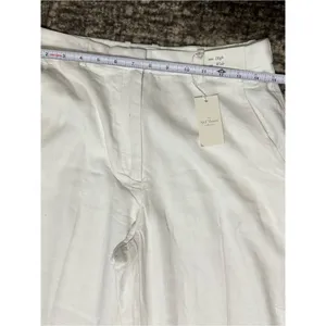 Abercrombie & Fitch NWT 28 White Wide Leg High Rise Linen Sloane Trousers Pants thumbnail 12