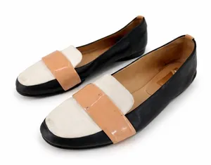 Reed Krakoff Loafers Women Size‎ 6 Black White Tan Leather Colorblock Minimal thumbnail 1