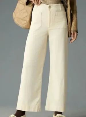 Avec Les Filles Wide Leg High Rise Fine Wale Corduroy Crop Pants Women’s 4 thumbnail 1
