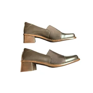 Aerosoles Brown Leather Block Heel Loafers Size 8 thumbnail 3