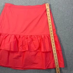 J.Crew Women's 14 Coral Tiered Ruffle Skirt Elastic Waist Cotton Blend Lined New thumbnail 2