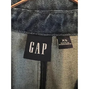 Gap Denim Blazer Women's XS Blue Classic Fit Button Front Jacket‎ Blue thumbnail 8
