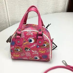Von Dutch Hot Pink Jax Graphic Bowling Bag Hand Bag Crossbody NEW! Retail $149 thumbnail 5