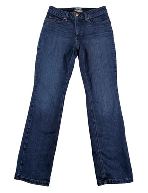 LL Bean Favorite Fit Flannel Lined Jeans Dark Indigo Rinse‎ Size 8 Reg 507470 thumbnail 1