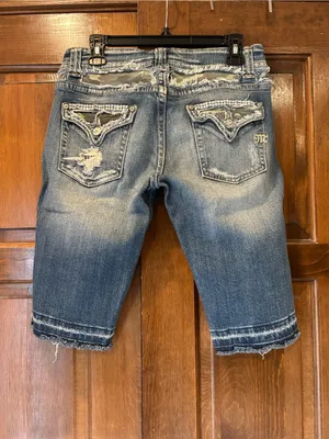 Miss Me Camo Bermuda Denim‎ Shorts Womens 29 Windsor JP4221B Distressed thumbnail 3