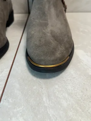 Discontinued UGG Kelby grey suede harness moto boots Size 8 thumbnail 3