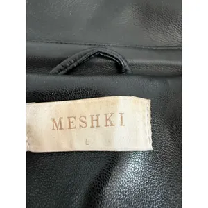 Meshki Tarah Faux Leather Trench Coat Black Large EUC thumbnail 9
