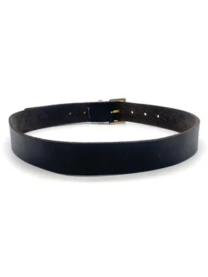AllSaints Women’s Size S Black Genuine Leather Wide Waist Belt Gold Buckle thumbnail 5