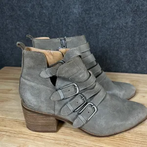 Lucky Brand Loreniah Grey Suede Buckle Moto Ankle Boots 7.5 M LK-LORENIAH thumbnail 8