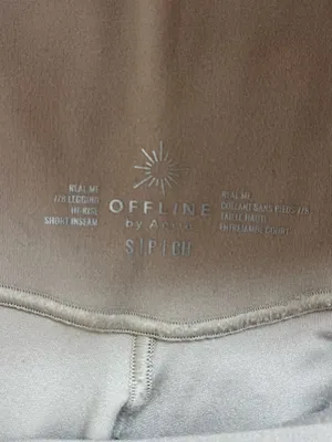 aerie Offline High Rise Real Me Crossover 7/8 Leggings in Beige - Small Short thumbnail 8