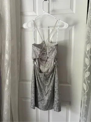 Camille La Vie sequined Glitter Rhinestone mini homecoming dress women sz 4 thumbnail 11