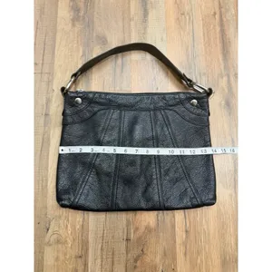 HOBO International Black Pebbled Leather Shoulder Hobo Bag Purse Zip thumbnail 9