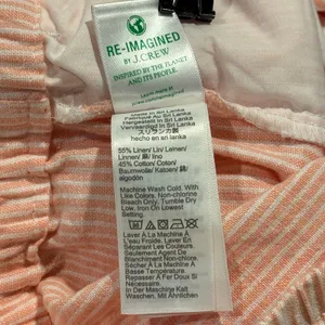 NWT J Crew Linen Blend Pants Striped Pull On Lightweight Crop Beach Summer 8 thumbnail 5
