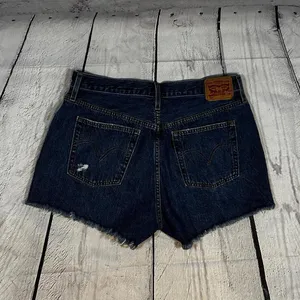 Levi’s 501 Distressed Denim Cutoff Shorts | Approx. Size 14 thumbnail 2