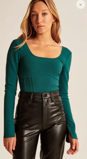 Abercrombie Long Sleeve Corset Top thumbnail 1
