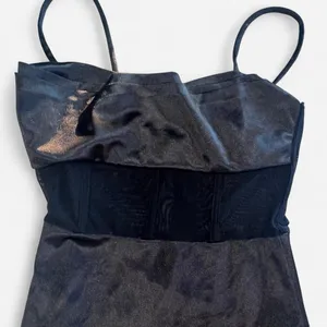 Windsor Black Sheer Boning Corset Dress Mesh Overlay Cocktail Bodycon Size S thumbnail 3