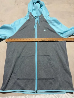 Nike Light Blue and Gray Zip-Up Hoodie therma-fit medium thumbnail 4