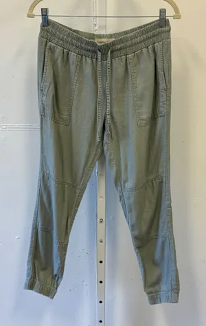Calvin Klein Jeans Sage Green Linen Blend Joggers Womens Size 2 Utility Pants thumbnail 1