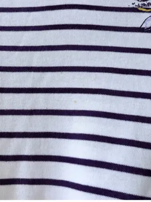 Hasting & Smith NWT Dark Purple Striped Floral 3/4 Sleeve Cotton Blend Top XL thumbnail 2