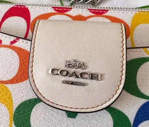 Coach Poppy Crossbody With Card Case In Rainbow Signature Canvas c4697 thumbnail 3