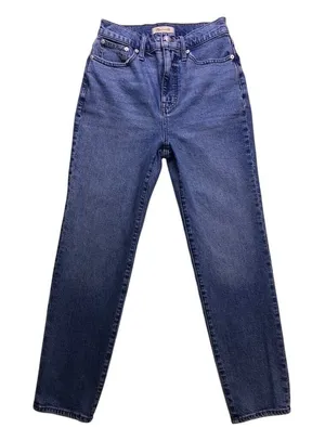 Madewell‎ The Momjean Women 26 Blue Excellent High Rise Tapered Leg Denim Jeans thumbnail 1