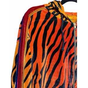 Aviator Nation Classic Velvet Relaxed Zip Hoodie‎ Tiger Print Size Large thumbnail 7