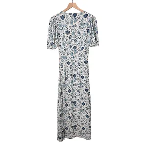 NWT Faherty Sorrento Print Dreamer Floral Maxi Dress Blue White Women’s Size XXS thumbnail 5
