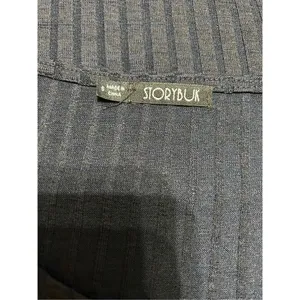 Storybuk Knit Small Ladies Navy Ribbed Short Sleeve Top thumbnail 4