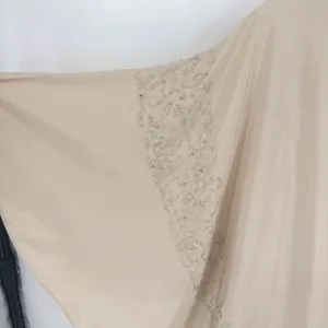 Free People Brighten Your Day Mini Dress Beige Sheer Batwing‎ Sleeve M Beaded thumbnail 8