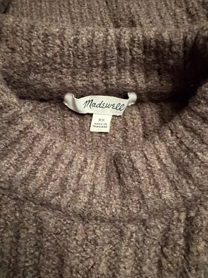 Madewell Ribbed Cotton-Blend Sweater molasses brown chunky knit Size XS NWOT thumbnail 6