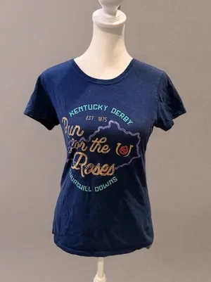 Kentucky Derby T-Shirt Womens Size S Navy Run for the Roses Graphic thumbnail 1
