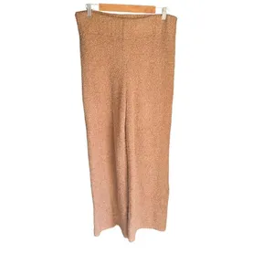 Skims - Cozy Knit Teddy Wide Leg Pants in Camel Sz L/Xl thumbnail 3