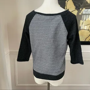 Betsey Johnson Cropped Stripe Polka Dot Top S thumbnail 2