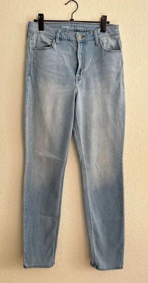 Old Navy Wow Straight Jeans 8 Tall Light‎ Wash High Rise Denim thumbnail 1