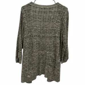 Maurices Open Front Textured Knit Cardigan Womens Large Olive Cream thumbnail 8